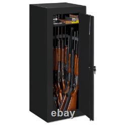 Black 22 Gun Security Cabinet Safe Storage Rifle Shotgun Steel Firearm Ammo Lock