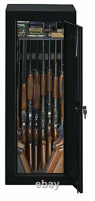 Black 22 Gun Security Cabinet Safe Storage Rifle Shotgun Steel Firearm Ammo Lock