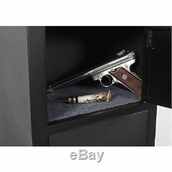 Black 5 Gun Security Cabinet Key Locking Safe Ammo Storage Pistol Rifle Shotgun