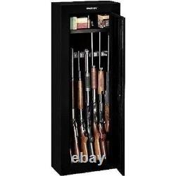 Black 8 Gun Security Cabinet Safe Storage Rifle Shotgun Steel Firearm Ammo Lock