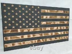 Black And Burnt American Flag Gun Concealment Cabinet Ar Ak Hidden Storage Safe