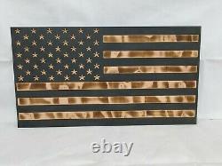 Black And Burnt American Flag Gun Concealment Cabinet Ar Ak Hidden Storage Safe