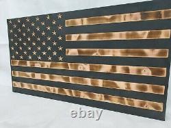 Black And Burnt American Flag Gun Concealment Cabinet Ar Ak Hidden Storage Safe