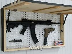 Black And Burnt American Flag Gun Concealment Cabinet Ar Ak Hidden Storage Safe