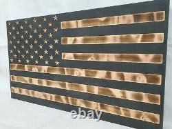 Black And Burnt American Flag Gun Concealment Cabinet Ar Ak Hidden Storage Safe