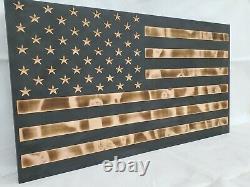 Black And Burnt American Flag Gun Concealment Cabinet Ar Ak Hidden Storage Safe