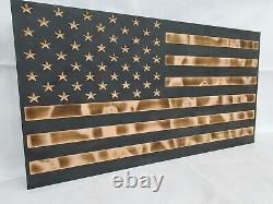 Black And Burnt American Flag Gun Concealment Cabinet Ar Ak Hidden Storage Safe