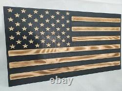 Black Burnt American Flag handgun concealment cabinet hidden pistol gun storage