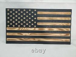 Black Burnt American Flag handgun concealment cabinet hidden pistol gun storage