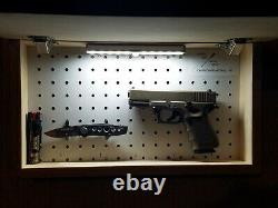 Black Burnt American Flag handgun concealment cabinet hidden pistol gun storage