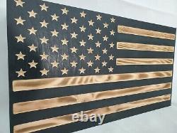 Black Burnt American Flag handgun concealment cabinet hidden pistol gun storage