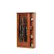 Brown Wooden 10 Gun Locking Cabinet Storage Security Rifle Shotgun Firearms Ammo