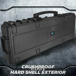 CM 48 Waterproof Rifle Case Hard Gun Case with Rolling Wheels and Padlock Rings