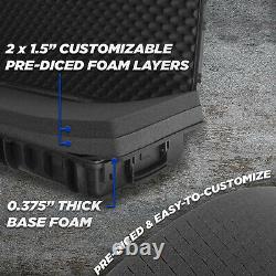 CM 48 Waterproof Rifle Case Hard Gun Case with Rolling Wheels and Padlock Rings