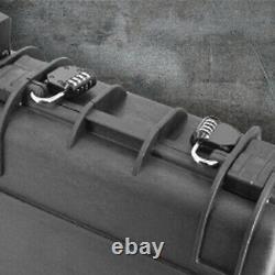 CM 48 Waterproof Rifle Case Hard Gun Case with Rolling Wheels and Padlock Rings