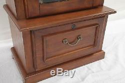 Cherry Wooden 8 Gun Locking Cabinet Storage Scoped Rifle Shotgun Firearms Ammo