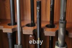 Cherry Wooden 8 Gun Locking Cabinet Storage Scoped Rifle Shotgun Firearms Ammo