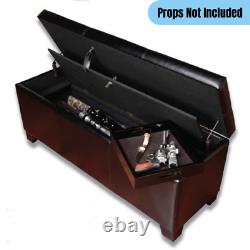 Classic Gun Safe Bench Cabinet Locking 5-Rifles Storage Compartment Dark Brown