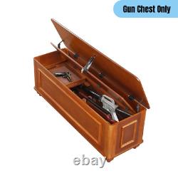 Classic Style Gun Chest 5 Shotgun/Rifle Storage Locking Hidden Compartment Brown