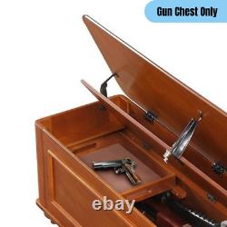 Classic Style Gun Chest 5 Shotgun/Rifle Storage Locking Hidden Compartment Brown