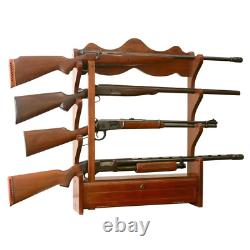 Classic Wood Gun Ammo Wall Rack Security Locking Bar Storage Doorway Cabinet NEW