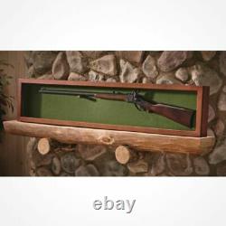 Collector Gun Sword Display Case Wood Wall Mount Storage Rifle Rack Glass Lid