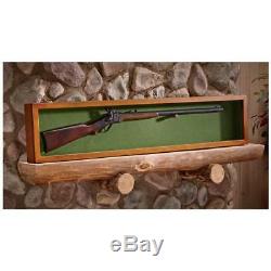 Collector Gun Sword Display Wood Case Wall Mount Storage Rifle Rack Glass Lid