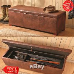 Concealment Gun Firearm SAFE CABINET STORAGE WOOD BENCH American Home Furniture