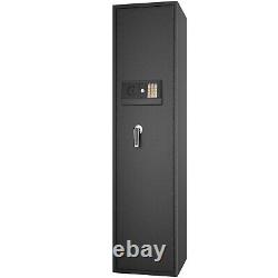 Costway Large Rifle Safe Quick Access 5-Gun Storage Cabinet With Pistol Lock Box