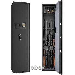 Costway Large Rifle Safe Quick Access 5-Gun Storage Cabinet With Pistol Lock Box