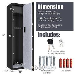 Costway Large Rifle Safe Quick Access 5-Gun Storage Cabinet With Pistol Lock Box