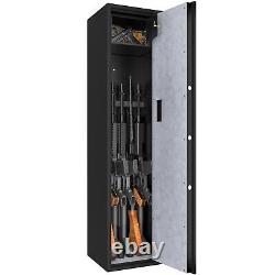 Costway Large Rifle Safe Quick Access 5-Gun Storage Cabinet With Pistol Lock Box