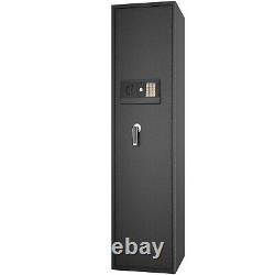 Costway Large Rifle Safe Quick Access 5-Gun Storage Cabinet with Lock Box Black