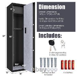 Costway Large Rifle Safe Quick Access 5-Gun Storage Cabinet with Lock Box Black