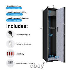 Costway Large Rifle Safe Quick Access 5-Gun Storage Cabinet with Lock Box Black