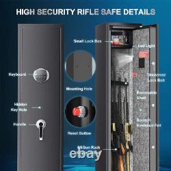 DIOSMIO 5 Gun Rifle Wall Storage Safe Cabinet Security Digital Lock Quick Access