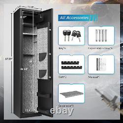 DIOSMIO Large Rifle Safe Quick Access 5-6 Gun Storage Cabinet With Lock Box