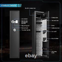 DIOSMIO Large Rifle Safe Quick Access 5-6 Gun Storage Cabinet with Pistol Lock Box