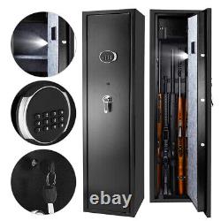 DIOSMIO Large Rifle Safe Quick Access 5-Gun Storage Cabinet with Lock Box Black