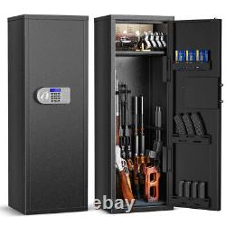 DIOSMIO Large Rifle Safe Quick Access 9-Gun Storage Cabinet Removable Shelf LCD