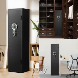 Digital Gun Cabinet for 8-12 Rifles, Gun Safe with Removable Shelf and LED Light