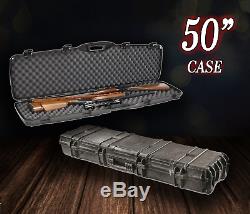 Double Carry Rifle Hard Case Foam Padded Sports & Outdoors Gun Storage Lock NEW