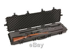 Double Carry Rifle Hard Case Wheels Padded Waterproof 2 Gun Storage Lock Box TSA