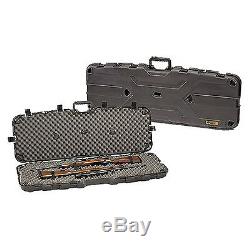 Double Rifle Hard Case Box Two Scoped Gun Shotgun Safe Storage Foam Padded 2 NEW