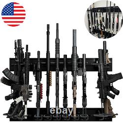 Durable Tactical Gun Wall Mount Rack For 12 Rifle, Shotgun Display Storage USA