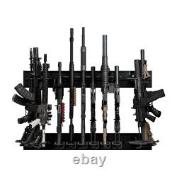 Durable Tactical Gun Wall Mount Rack For 12 Rifle, Shotgun Display Storage USA