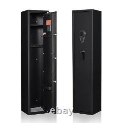 Electronic Gun Safe Cabinet 4/5 Rifles Steel Security Storage Digital Lockers