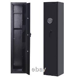 Electronic Large 5 Gun Rifle Storage Safe Box Cabinet Digital Lock Quick Access