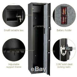 Electronic Lock 5-Gun Rifle Safe Large Security Storage Cabinet Locker & Loc