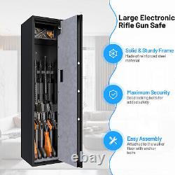 Electronic Rifle Safe 5-Gun Storage Cabinet with Digital Keypad & Emergency Keys